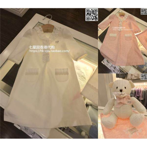 新款力高nicholas芘熊bears香港可爱连衣裙女童小熊套装