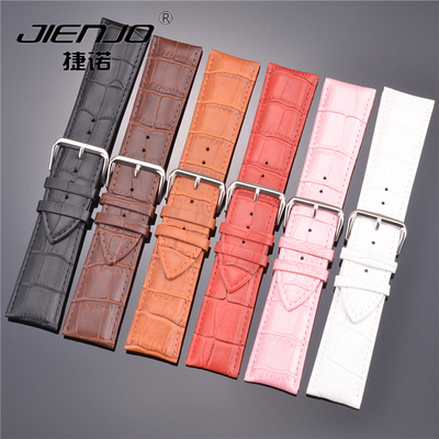 针扣红色牛皮手表链