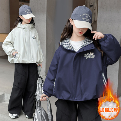 女童夹棉外套加厚秋冬款儿童深秋