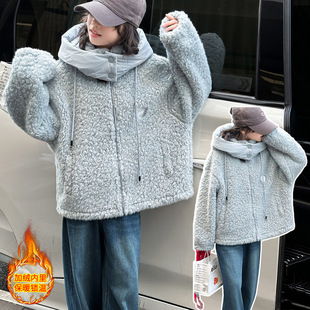 女童羊羔绒外套秋冬装2025新款儿童冬季加厚毛毛衣女孩摇粒绒上衣