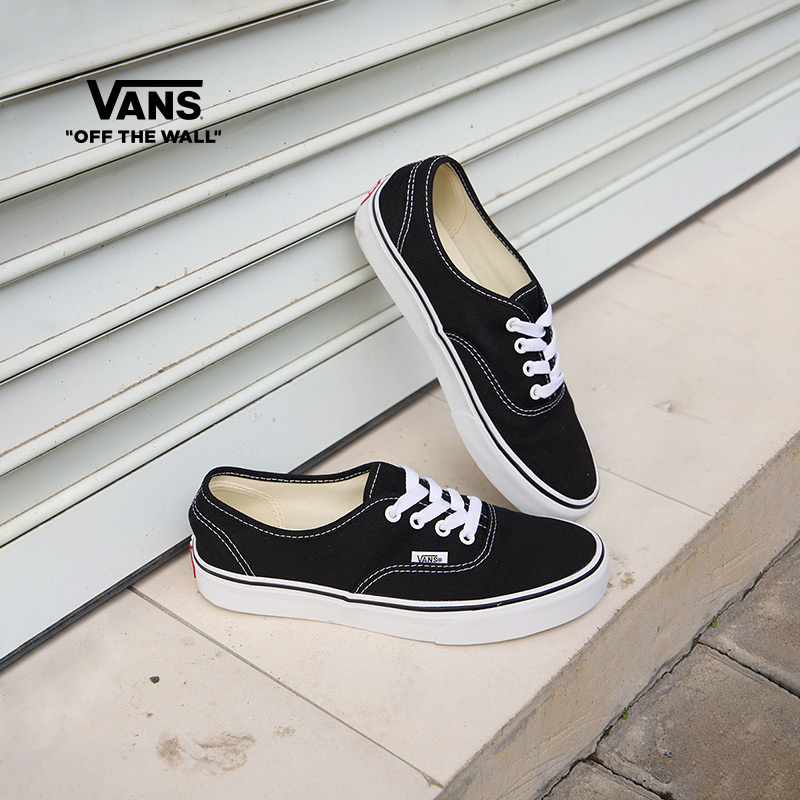 vans黑色经典款低帮帆布鞋官方