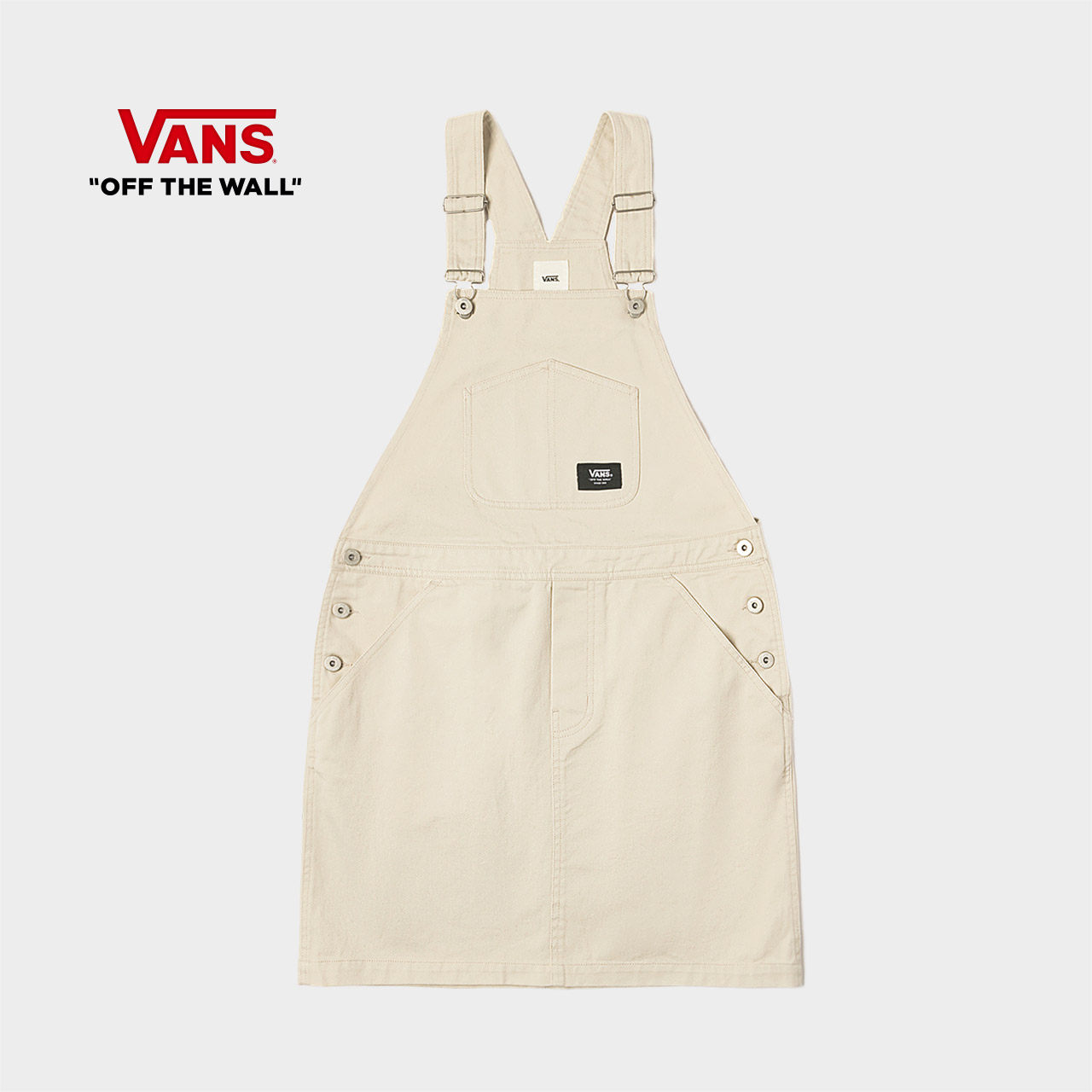 Vans范斯官方 女子纯棉连衣裙工装风背带短裙