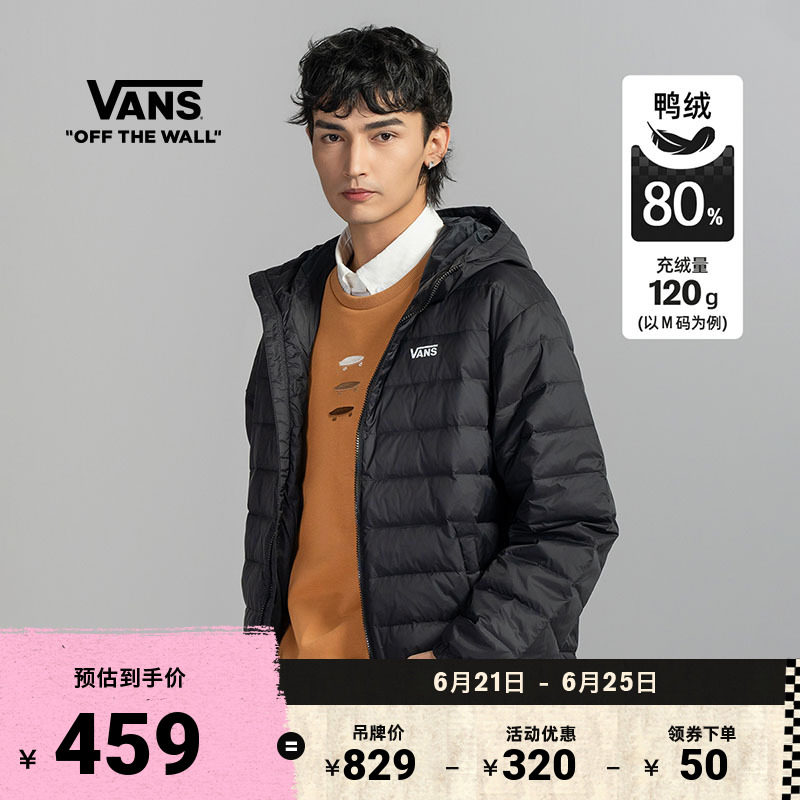 Vans范斯官方 男女情侣羽绒夹克连帽经典LOGO