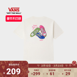 Vans范斯官方 男女情侣纯棉短袖T恤SUPER LOWPRO印花舒适复古