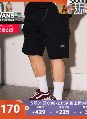 Vans范斯官方 男子梭织短裤黑色格纹工装风