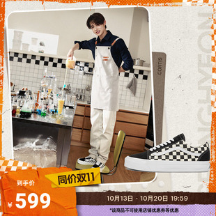 Vans范斯官方 CORTIS同款Premium Old Skool 36黑白棋盘格板鞋
