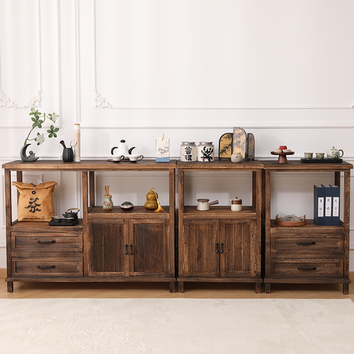 实木美式新中式餐边柜斗柜茶室柜