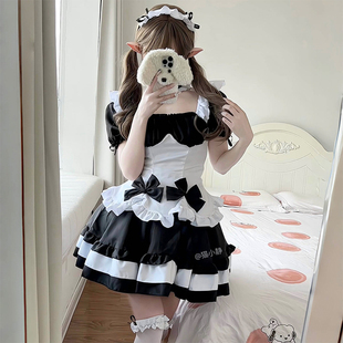 游戏服装cosplay奇迹暖暖黑白女仆装cos大码萝莉lolita洛丽塔套装