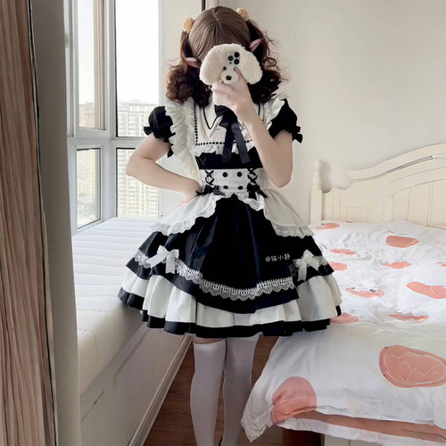 大码古早lolita可拆卸袖连衣裙