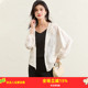 时尚 金菊 通勤外套女 新品 遮阳连帽开衫 桑蚕丝100% 2025春季