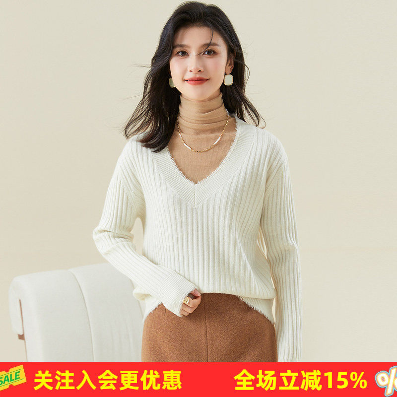 法式复古条纹套头毛衣女春秋新款宽松慵懒风高级感条纹撞色上衣