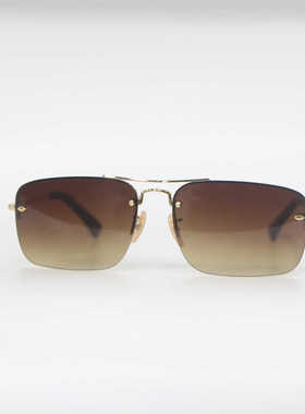 茶灰绿半框男款方形墨镜高质量