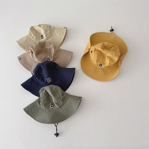 韩国ins儿童速干渔夫帽夏季时尚薄款男童女童盆帽宝宝帽子防晒帽