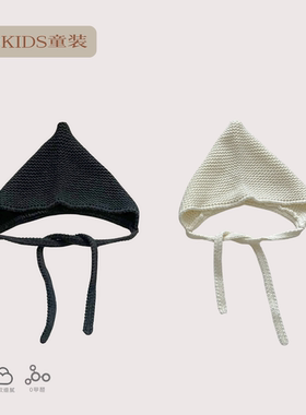 ins婴儿针织帽秋冬尖尖帽精灵系带套头帽宝宝帽子保暖防风包头帽