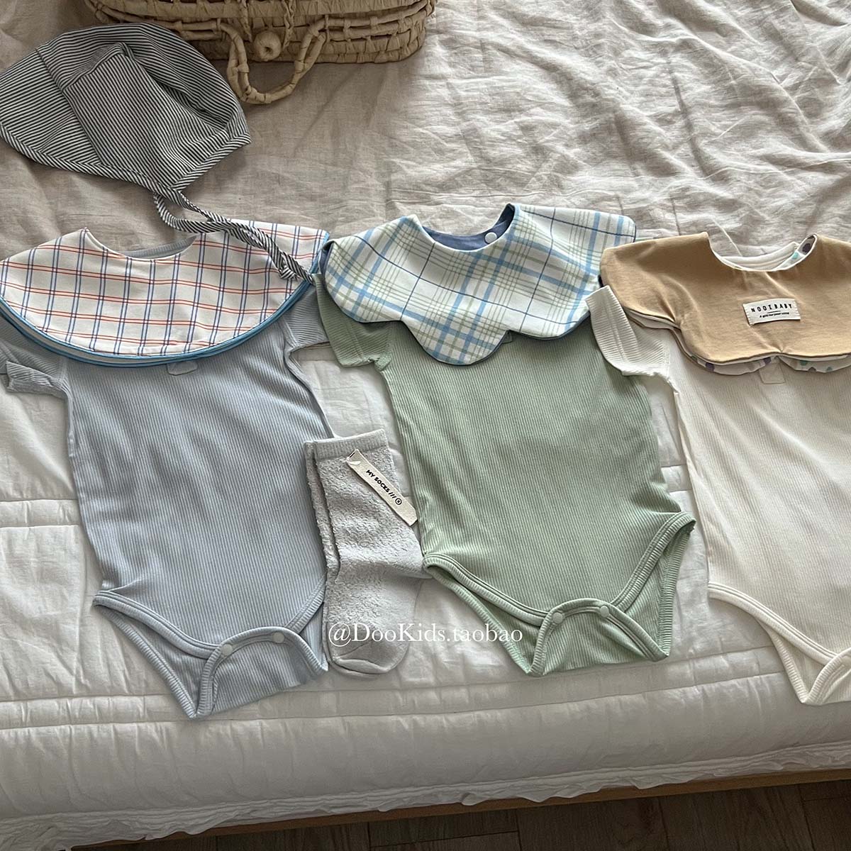 ins新生婴儿夏季短袖薄款莫代尔三角包屁哈衣男女宝宝连体衣爬服