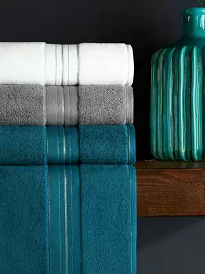 2 towels, pure cotton, face washing, household men and women, bath hanging hand towels, simple plain color, creative couple pair