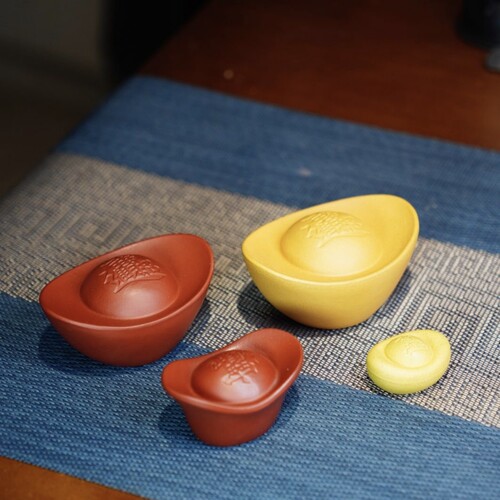 宜兴紫砂茶宠招财元宝摆件精品