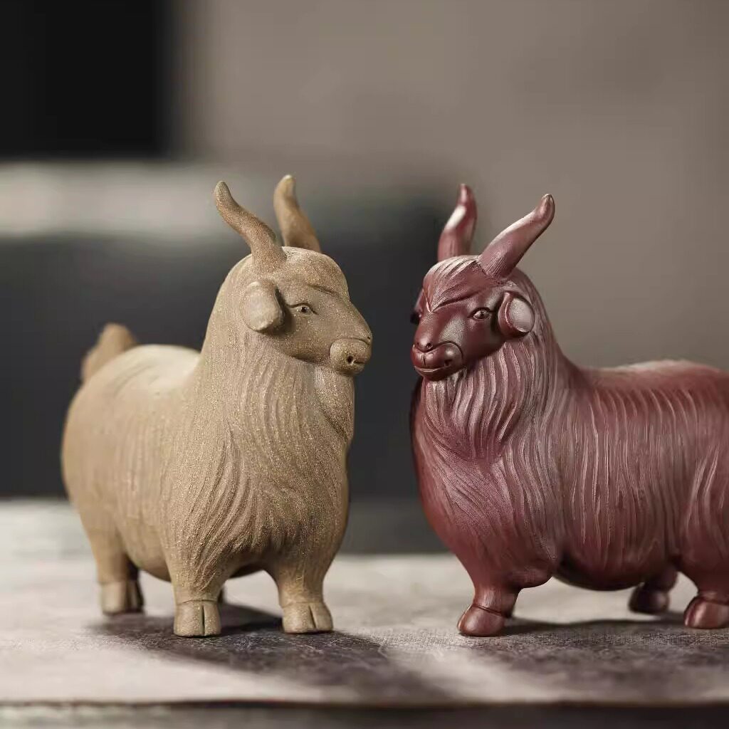 宜兴紫砂茶宠大吉羊招财羊精品