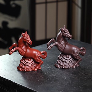 紫砂茶宠马踏祥云精品招财可养