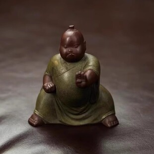 询价【八段锦】七式精品宜兴紫砂茶宠新款茶具茶台摆件茶室摆件