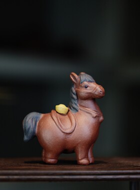 宜兴紫砂茶宠马上有钱生肖牛精品
