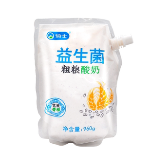 骑士酸奶益生菌粗粮酸奶黑米青稞谷物960gX2袋新鲜营养早餐发酵乳