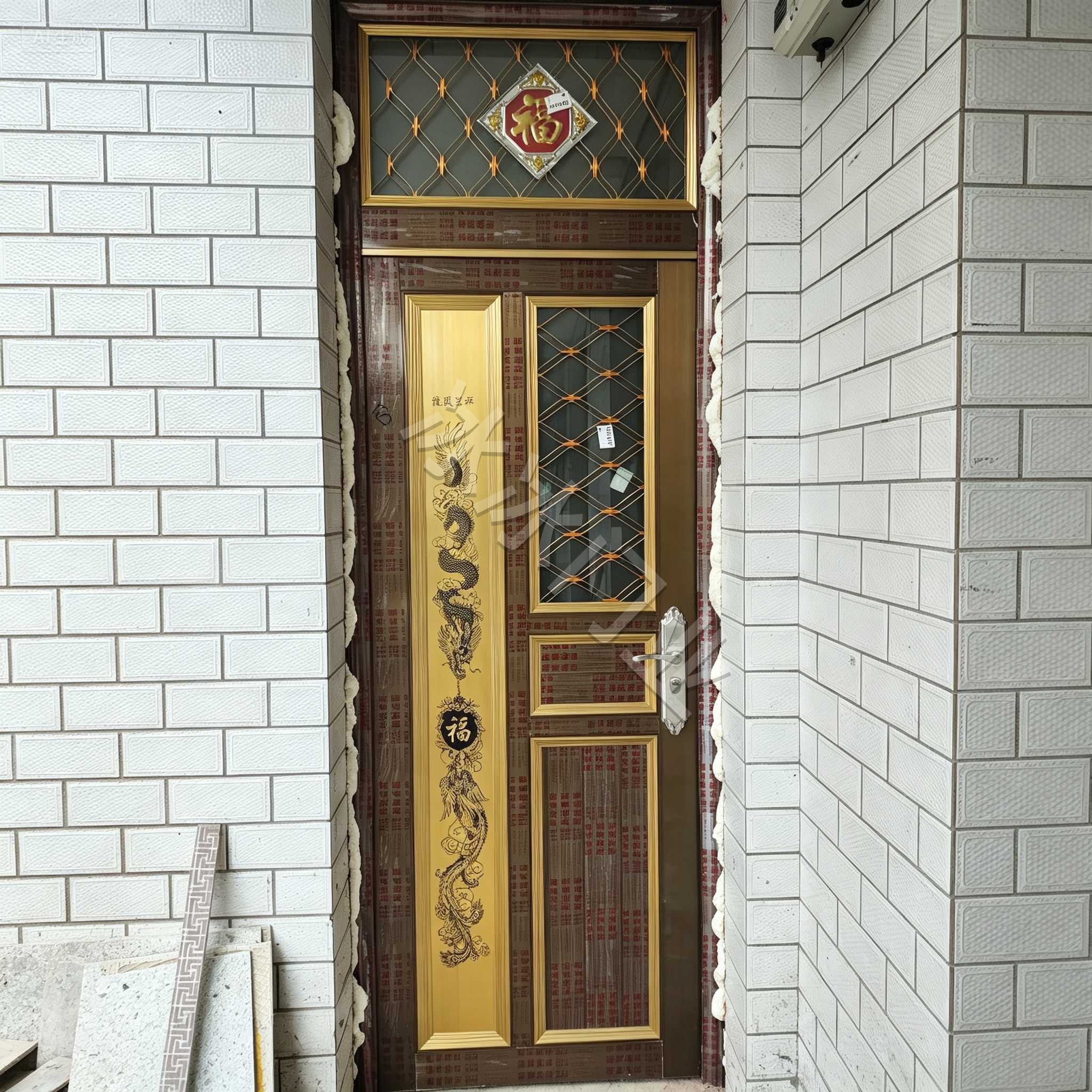 定制铝合金农村双开门乡村进户防盗门家用仿罗普斯金自建房入户门