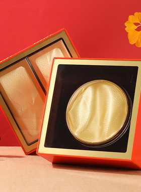 橙色开窗双拼礼盒木盒燕窝包装盒虫草石斛西洋参羊肚菌鹿茸片圆盒