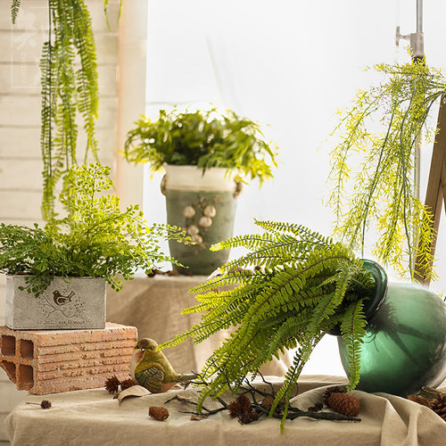 绿植插花餐厅风咖啡馆软装高仿真