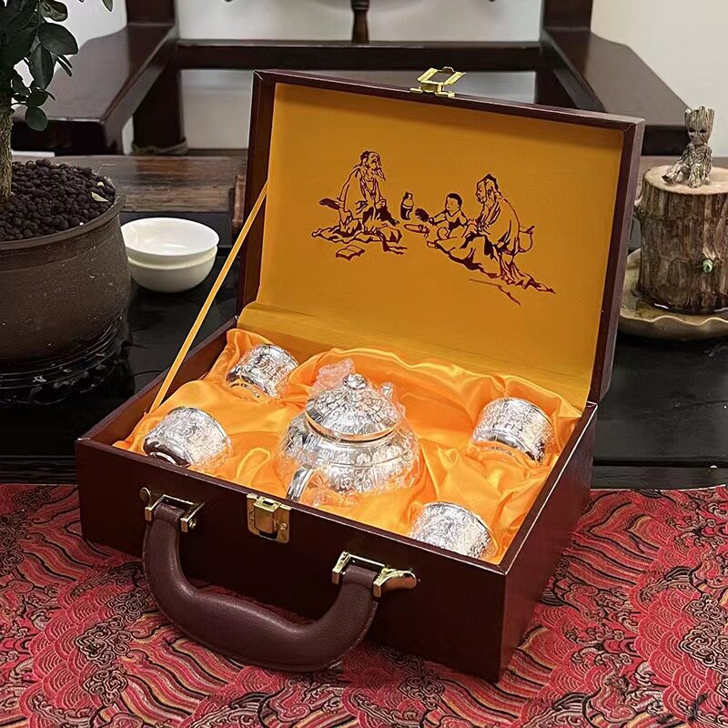 百福茶具套装礼品商务创意银茶壶