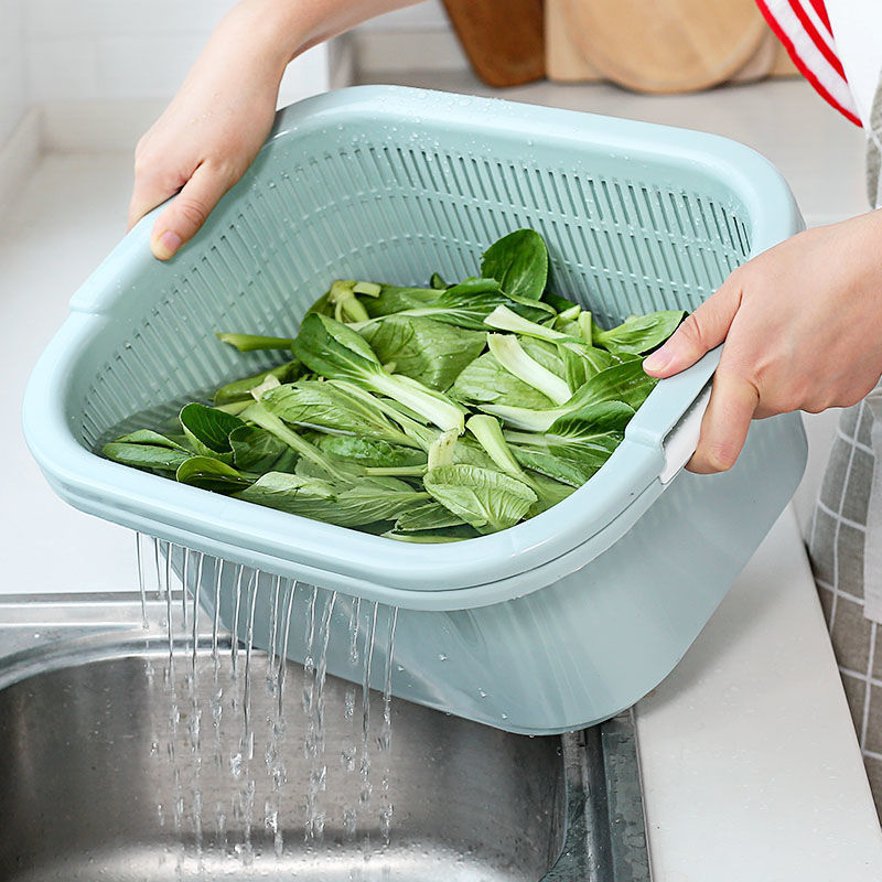 双层两用沥水洗菜盆塑料篮子菜篮