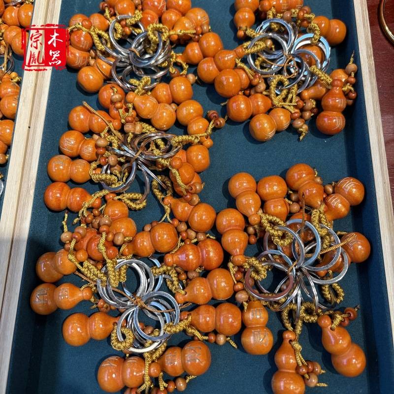 桃木十二生肖葫芦雕刻手把件平安