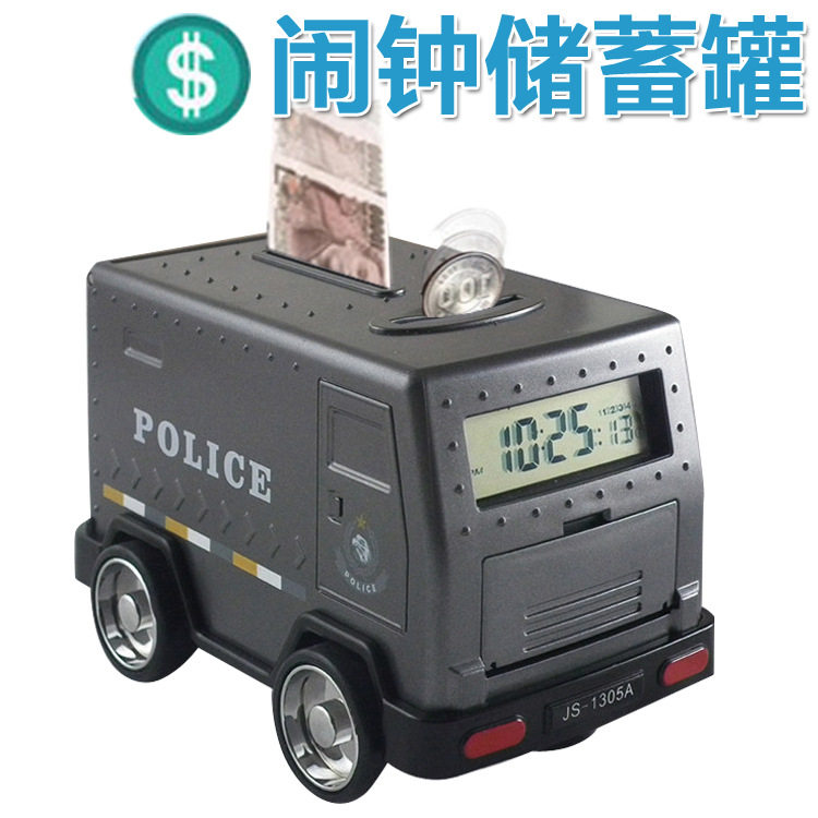卡通运钞车储钱柜投币储蓄罐密码