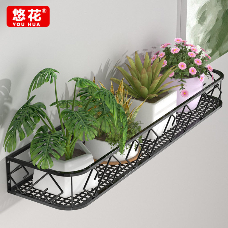 花架置物架阳台挂式悬挂窗台窗外窗户窗沿挂钩多肉铁艺回字花盆架