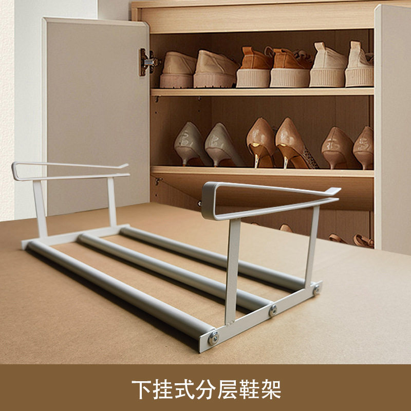 可伸缩鞋架鞋柜分层隔板铁艺挂篮