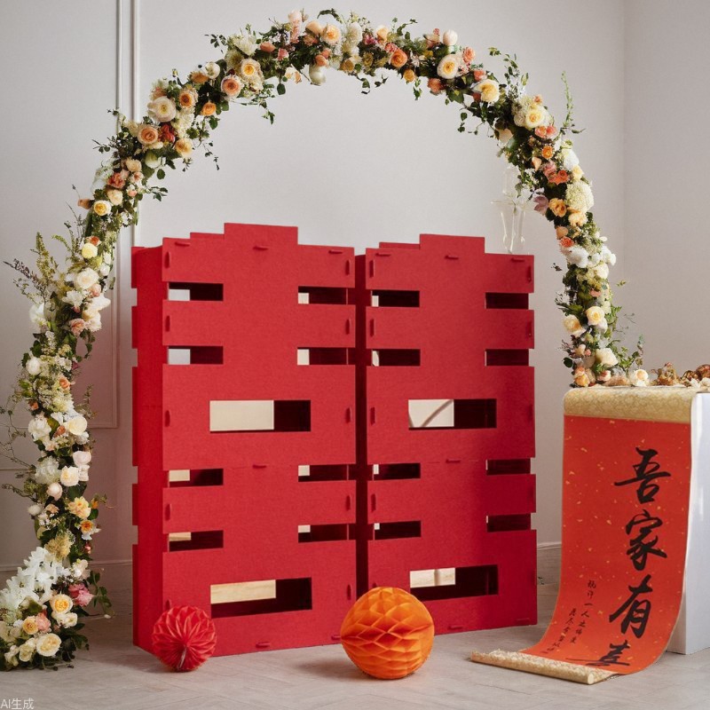 结婚立体大喜字婚房男女方卧室布置婚庆客厅双囍装饰婚礼场景专用