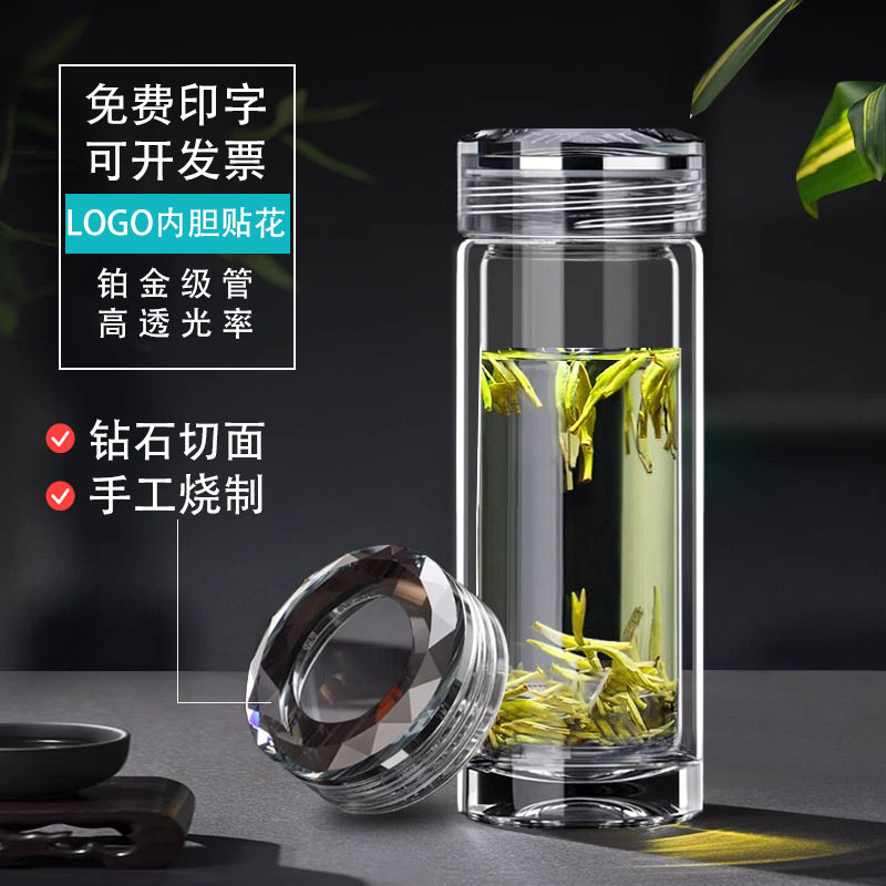 高硼硅双层玻璃杯防烫隔热车载