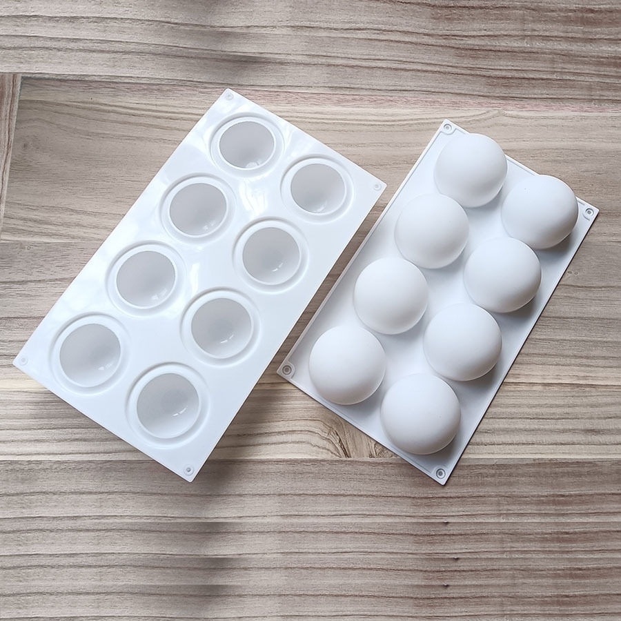 8连半圆球慕斯硅胶模具立体半圆