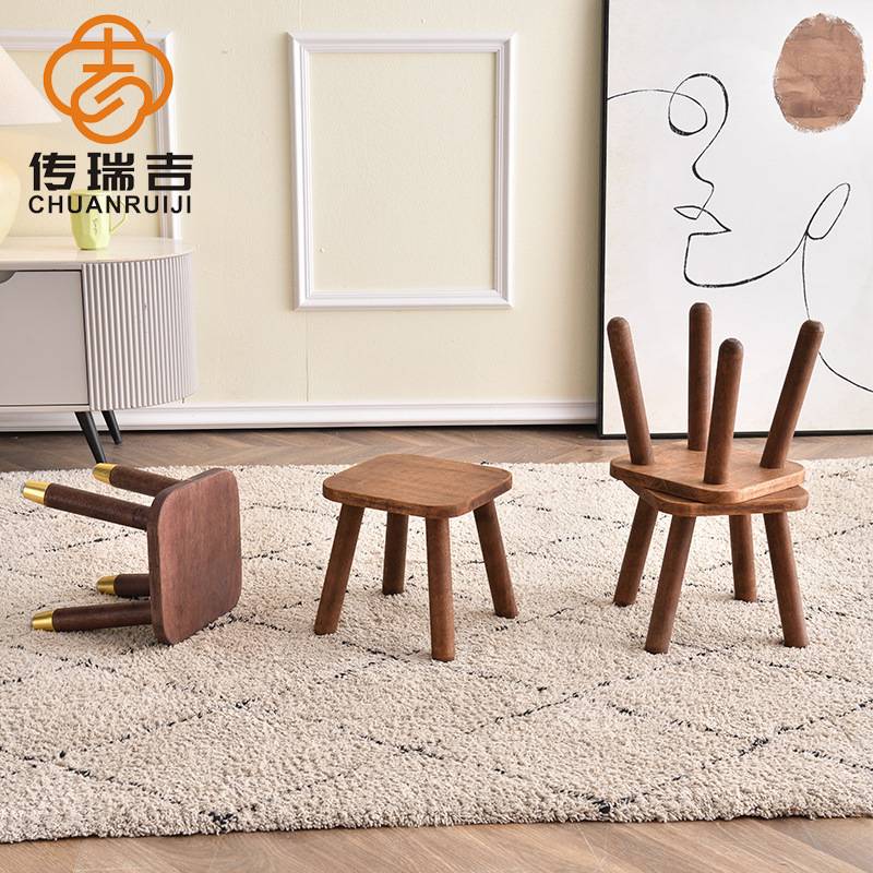 小凳子全实木创意矮凳木质沙发茶几圆凳椅子幼儿园儿童板凳方凳