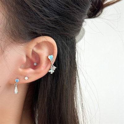 水滴吊坠耳骨钉可爱爱心