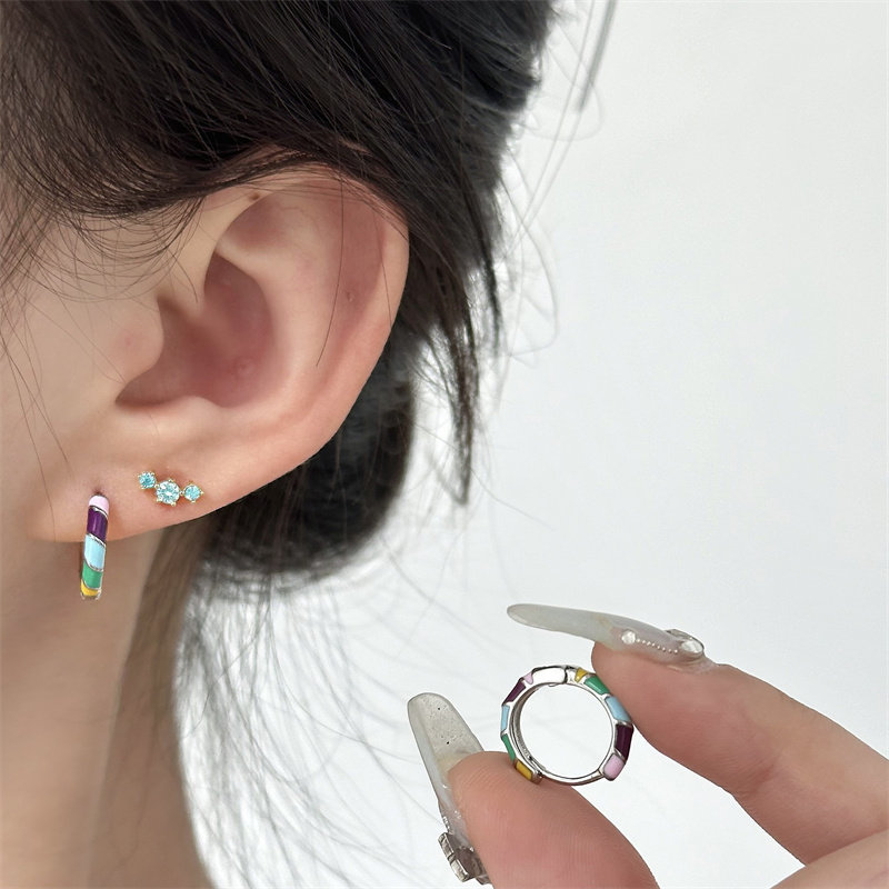 WYNNE’S夏日彩色滴釉耳圈蓝色系锆石耳骨钉甜美搭配多耳洞耳饰女,饰品/流行首饰/时尚饰品新,耳钉,淘宝优惠券,粉丝福利购,淘宝优惠卷