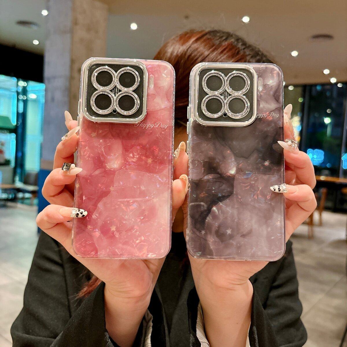 贝壳纹树莓粉适用小米15/14保护套小米15pro/14pro简约15ultra透明防摔新款手机壳高级感红米K80/80PRO