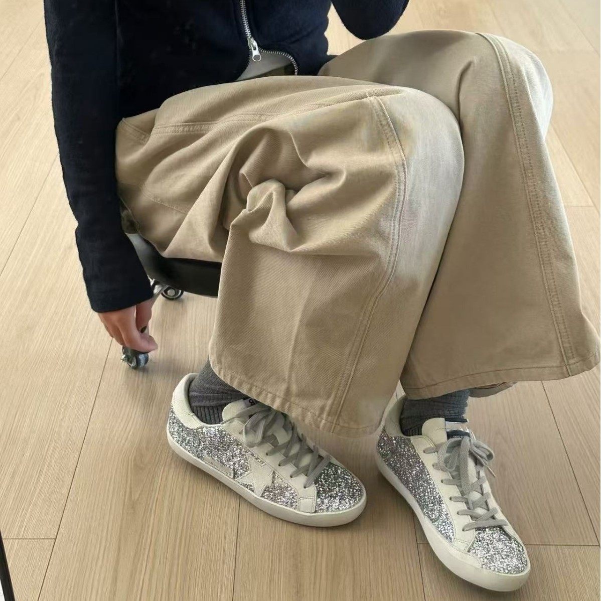 星星脏脏鞋女2025新款小脏鞋做旧板鞋内增高休闲鞋女平底深口系带