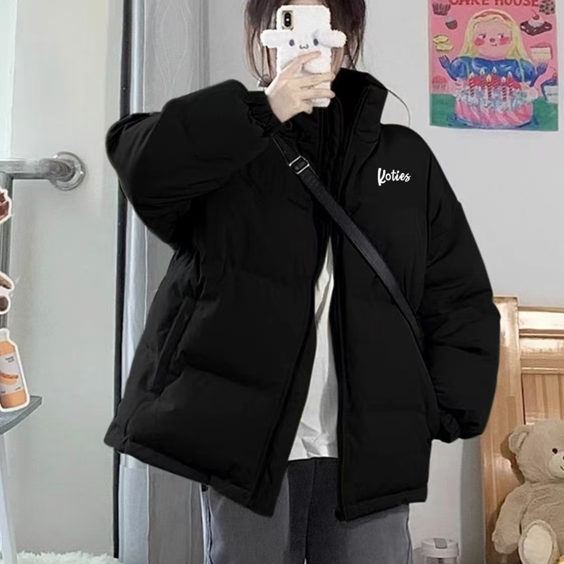 女大童初中高中学生百搭立领棉服