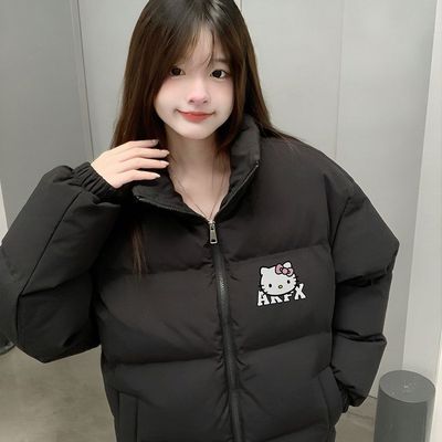 2025冬季新款立领羽绒棉服女大童初中高中学生宽松棉袄面包服外套