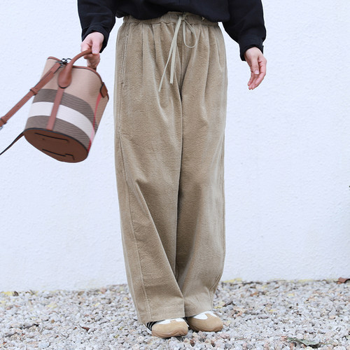 自然腰文艺原创长裤条绒裤