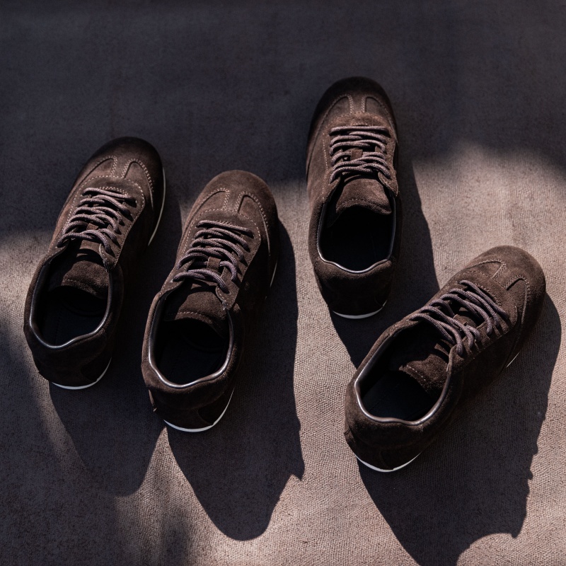 复古磨砂牛反绒德训鞋