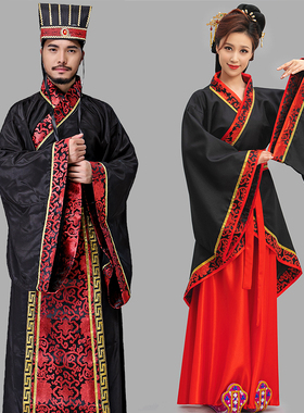 古装服装男古代唐装汉服男装外套汉代直裾曲裾服装中国风演出服装