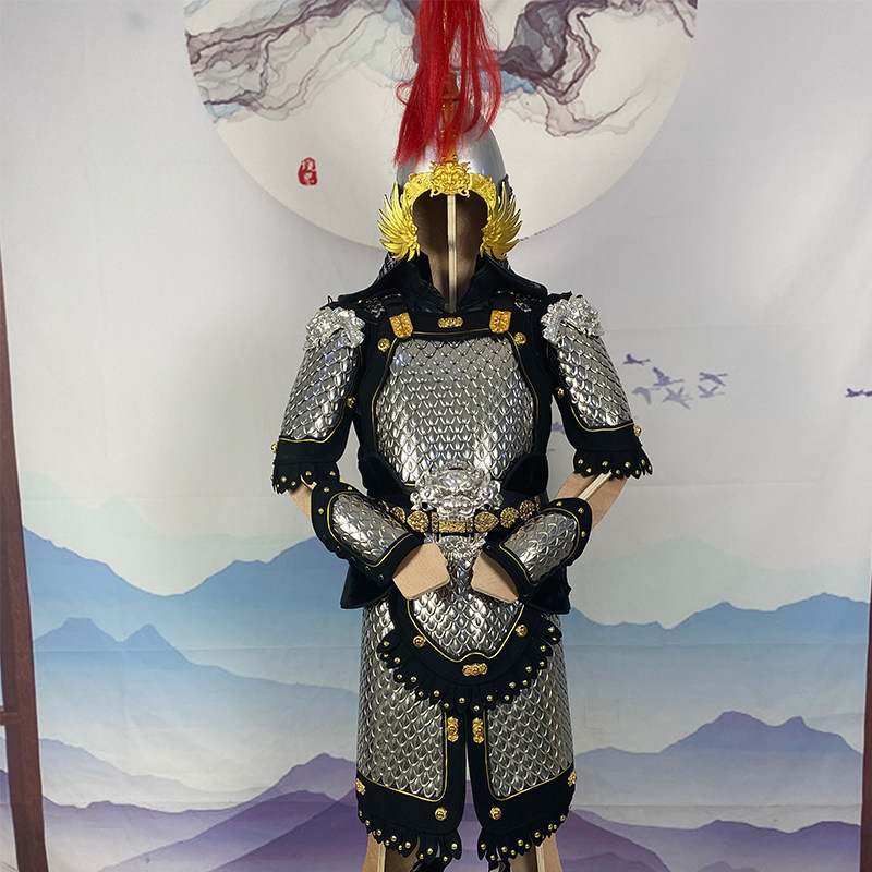 古代金属盔甲修身可穿龙鳞甲中国甲胄古装男士铠甲巡游盔甲