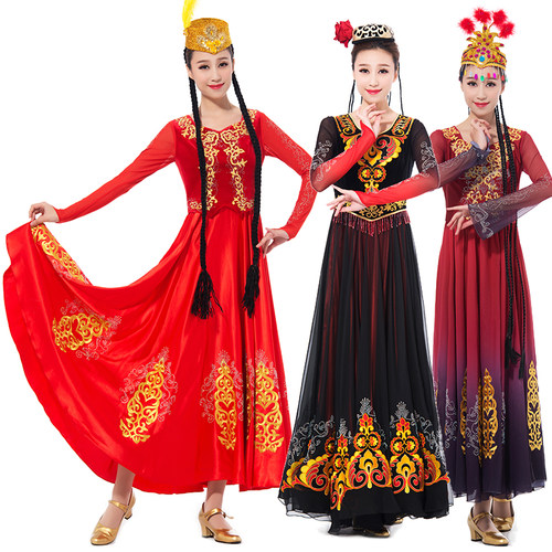 新疆服装女现代民族风表演少数民族舞台盛装维吾尔族艺考演出服装